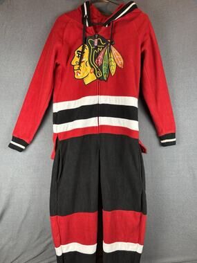 Chicago Blackhawks Hockey Sockey Adult XXS One Piece Zip Hoodie Back Flap NHL